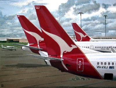 Qantas Tails at Brisbane Airport