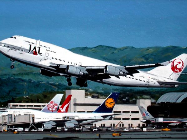 Japan Airlines Boeing 747-400 at LAX